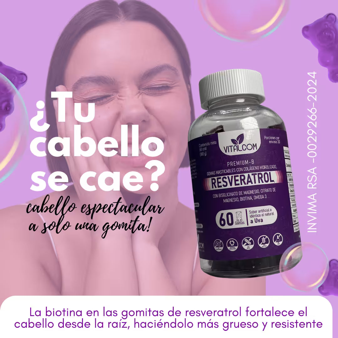 Gomas Resveratrol  X60 Und - el secreto para una piel mas joven