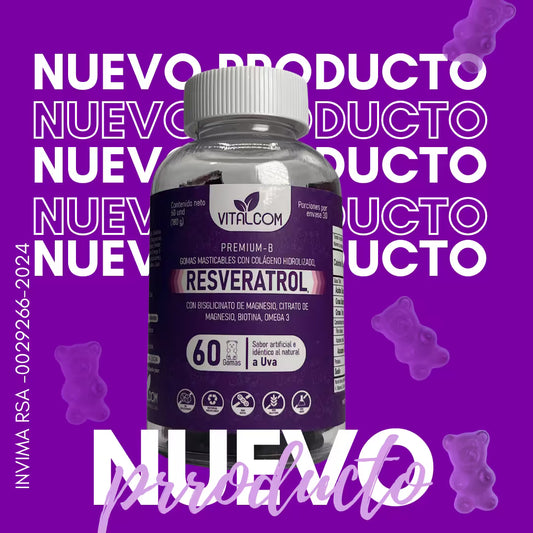 Gomas Resveratrol  X60 Und - el secreto para una piel mas joven