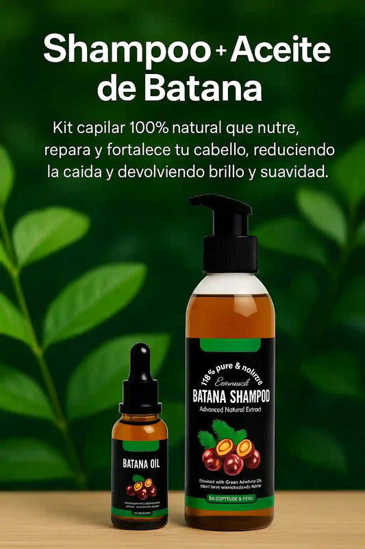KIT REPARACION CAPILAR - SHAMPOO + ACEITE BATANA - EL MEJOR ALIADO PARA TU CABELLO - 100% NATURAL. - Tienda De 1 - Click