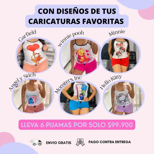 Set 6 pijamas - Piel de durazno - suavidad que se siente - Tienda De 1 - Click